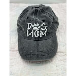 Gray embroidered women’s dog Mom baseball cap